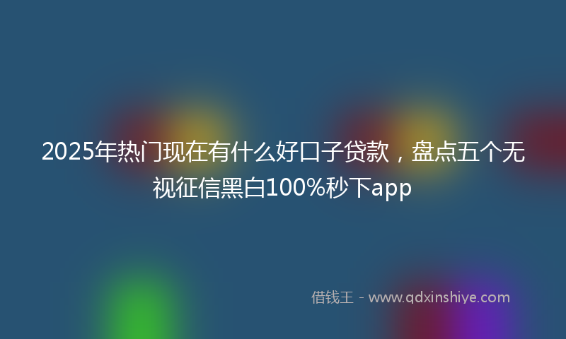 2025年热门现在有什么好口子贷款，盘点五个无视征信黑白100%秒下app