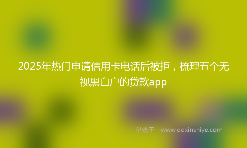 2025年热门申请信用卡电话后被拒，梳理五个无视黑白户的贷款app