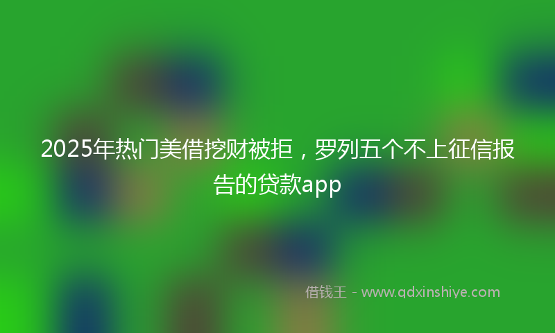 2025年热门美借挖财被拒，罗列五个不上征信报告的贷款app