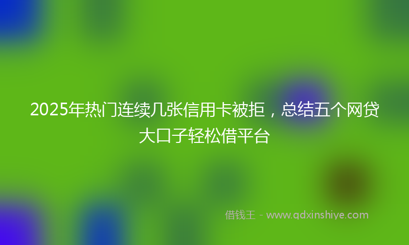 2025年热门连续几张信用卡被拒，总结五个网贷大口子轻松借平台