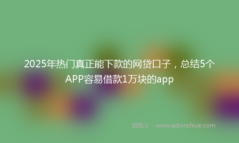 2025年热门真正能下款的网贷口子，总结5个APP容易借款1万块的app