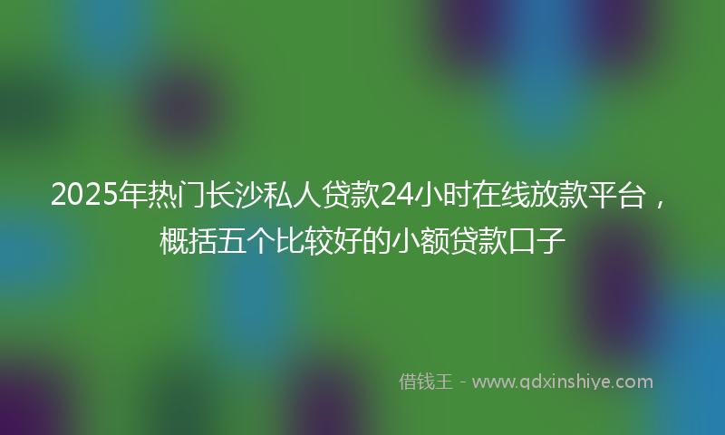 2025年热门长沙私人贷款24小时在线放款平台，概括五个比较好的小额贷款口子