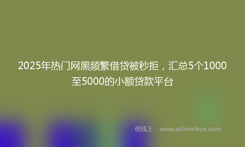 2025年热门网黑频繁借贷被秒拒，汇总5个1000至5000的小额贷款平台