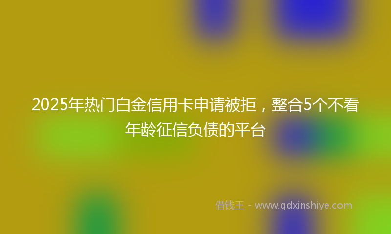2025年热门白金信用卡申请被拒，整合5个不看年龄征信负债的平台