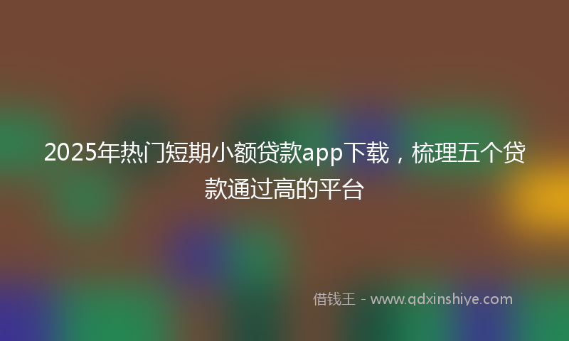2025年热门短期小额贷款app下载，梳理五个贷款通过高的平台