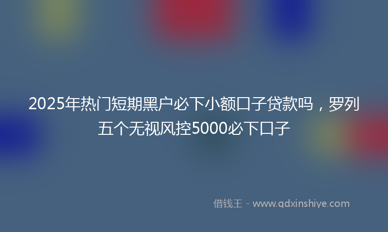2025年热门短期黑户必下小额口子贷款吗，罗列五个无视风控5000必下口子