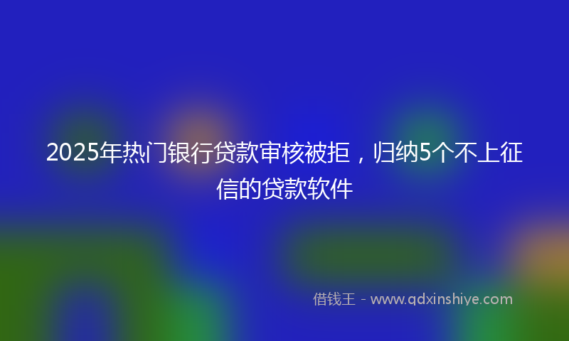 2025年热门银行贷款审核被拒，归纳5个不上征信的贷款软件