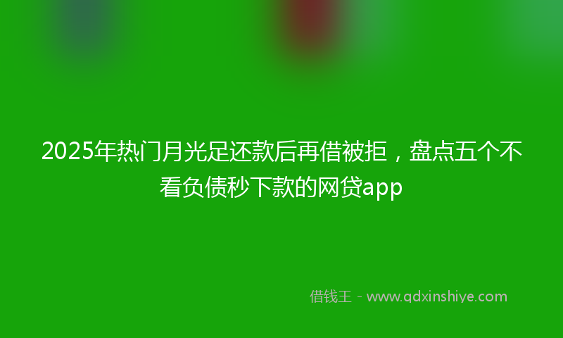 2025年热门月光足还款后再借被拒，盘点五个不看负债秒下款的网贷app