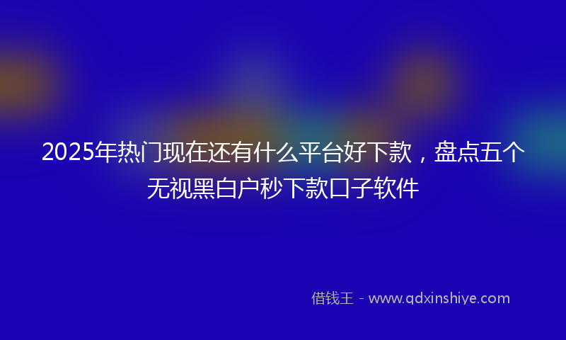 2025年热门现在还有什么平台好下款，盘点五个无视黑白户秒下款口子软件