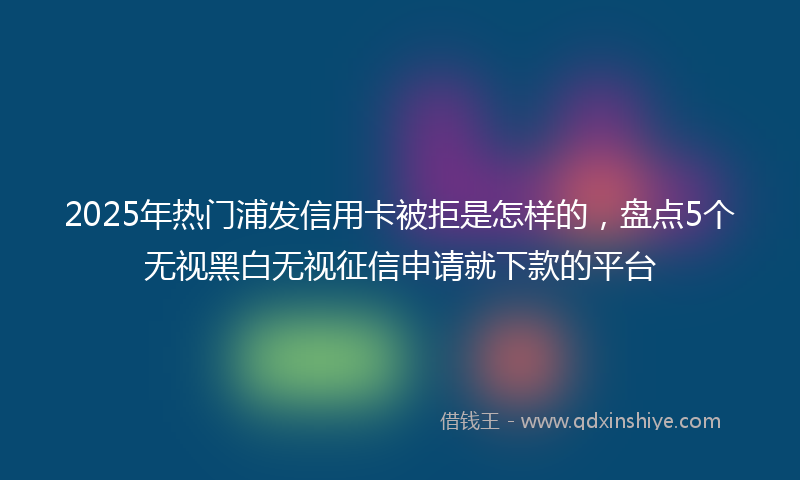 2025年热门浦发信用卡被拒是怎样的，盘点5个无视黑白无视征信申请就下款的平台