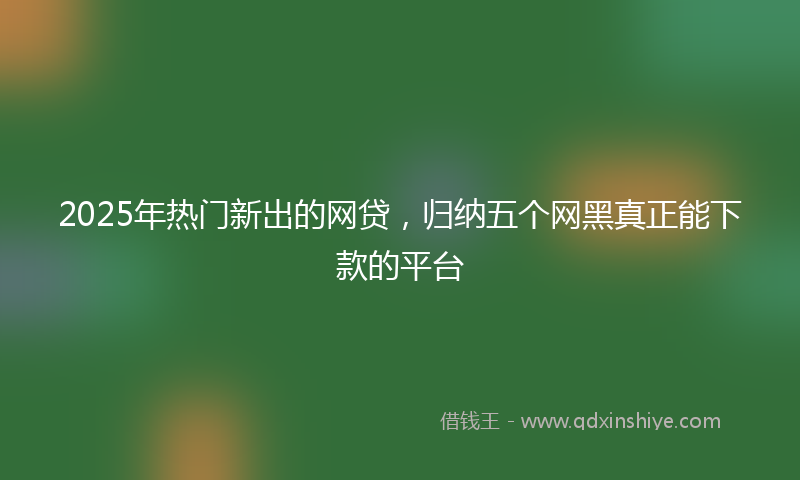 2025年热门新出的网贷，归纳五个网黑真正能下款的平台