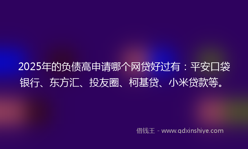 2025年的负债高申请哪个网贷好过有：平安口袋银行、东方汇、投友圈、柯基贷、小米贷款等。