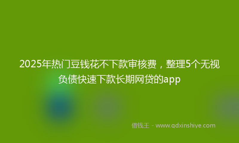 2025年热门豆钱花不下款审核费，整理5个无视负债快速下款长期网贷的app