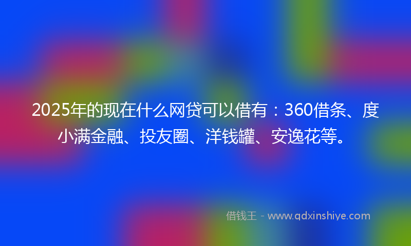 2025年的现在什么网贷可以借有：360借条、度小满金融、投友圈、洋钱罐、安逸花等。