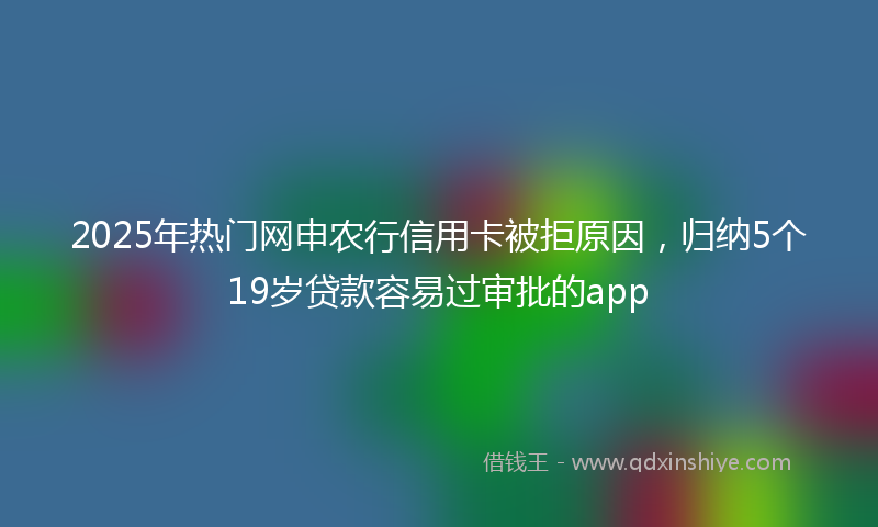 2025年热门网申农行信用卡被拒原因，归纳5个19岁贷款容易过审批的app