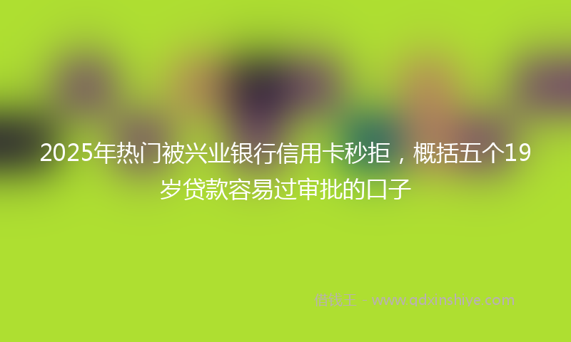 2025年热门被兴业银行信用卡秒拒，概括五个19岁贷款容易过审批的口子