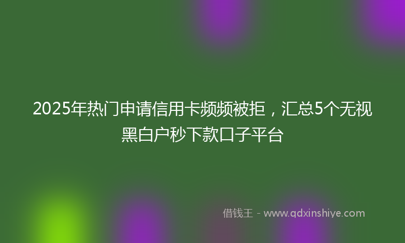 2025年热门申请信用卡频频被拒，汇总5个无视黑白户秒下款口子平台