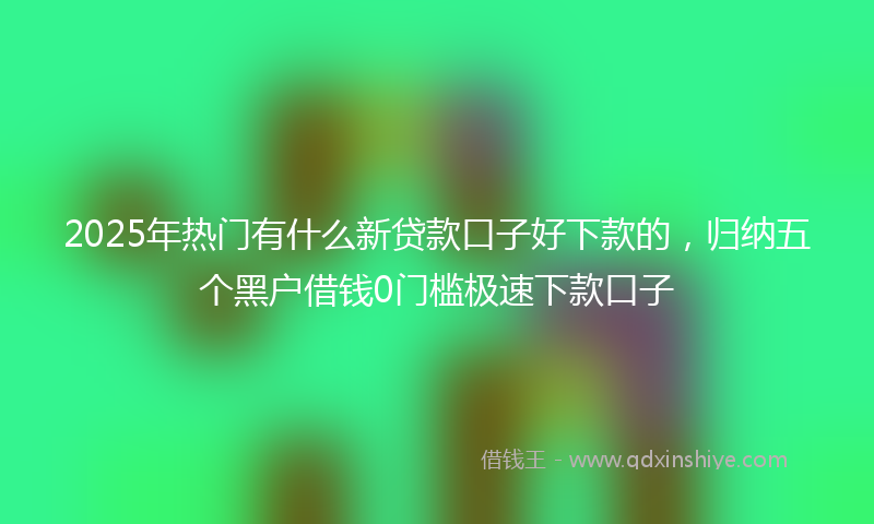 2025年热门有什么新贷款口子好下款的，归纳五个黑户借钱0门槛极速下款口子