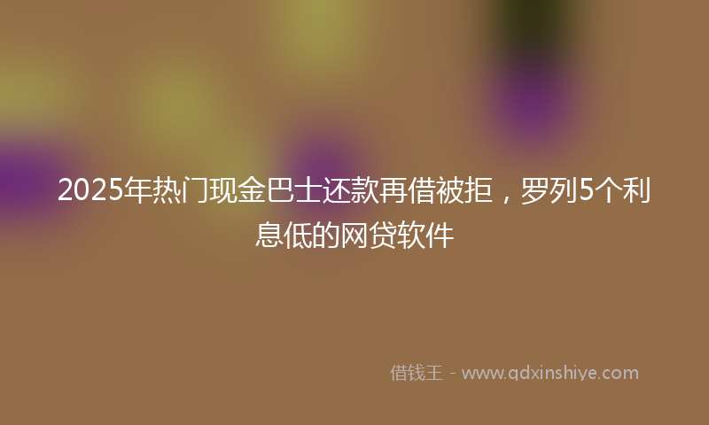 2025年热门现金巴士还款再借被拒，罗列5个利息低的网贷软件