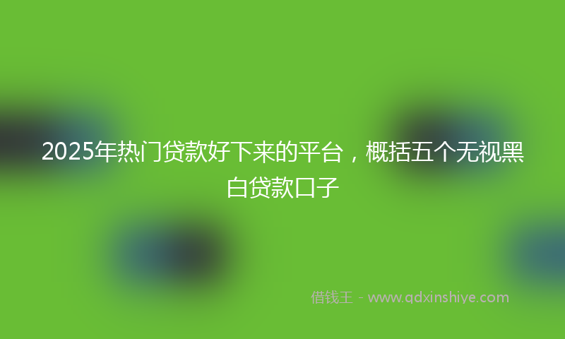 2025年热门贷款好下来的平台，概括五个无视黑白贷款口子