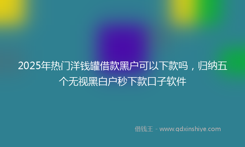2025年热门洋钱罐借款黑户可以下款吗，归纳五个无视黑白户秒下款口子软件