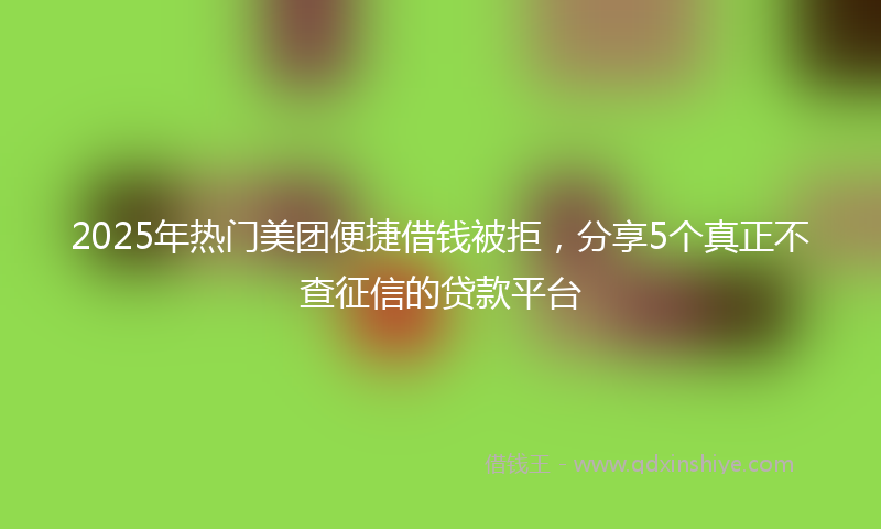 2025年热门美团便捷借钱被拒，分享5个真正不查征信的贷款平台