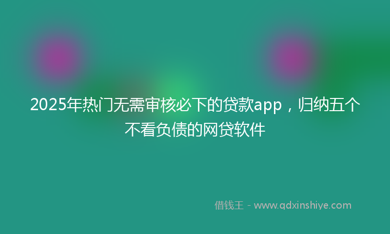 2025年热门无需审核必下的贷款app，归纳五个不看负债的网贷软件