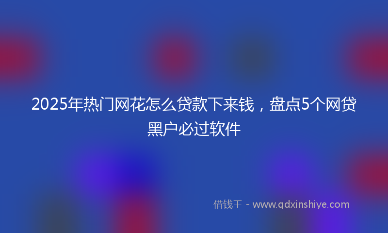2025年热门网花怎么贷款下来钱，盘点5个网贷黑户必过软件