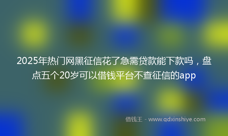 2025年热门网黑征信花了急需贷款能下款吗，盘点五个20岁可以借钱平台不查征信的app