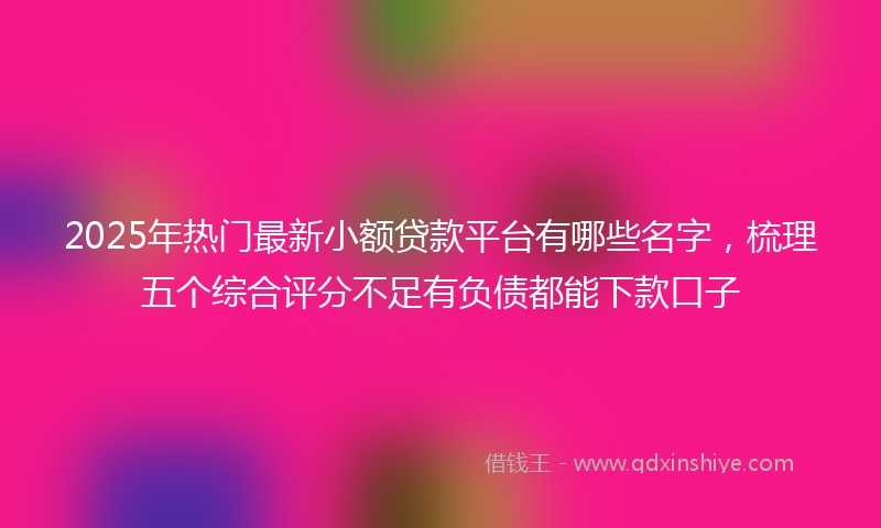 2025年热门最新小额贷款平台有哪些名字，梳理五个综合评分不足有负债都能下款口子