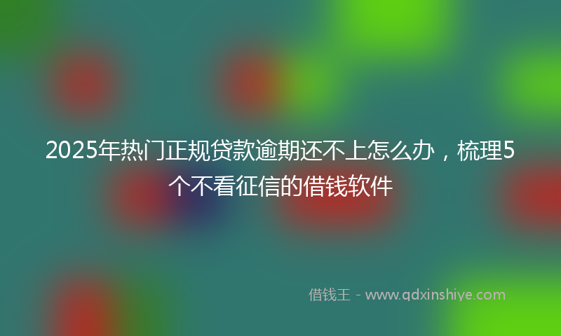 2025年热门正规贷款逾期还不上怎么办，梳理5个不看征信的借钱软件