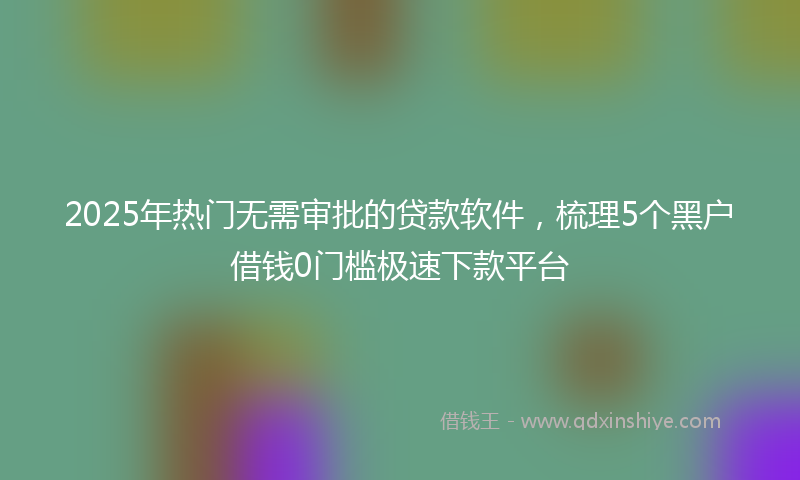 2025年热门无需审批的贷款软件，梳理5个黑户借钱0门槛极速下款平台