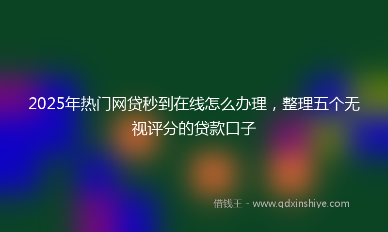 2025年热门网贷秒到在线怎么办理，整理五个无视评分的贷款口子