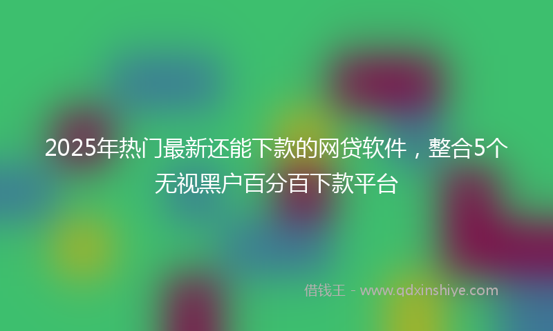 2025年热门最新还能下款的网贷软件，整合5个无视黑户百分百下款平台
