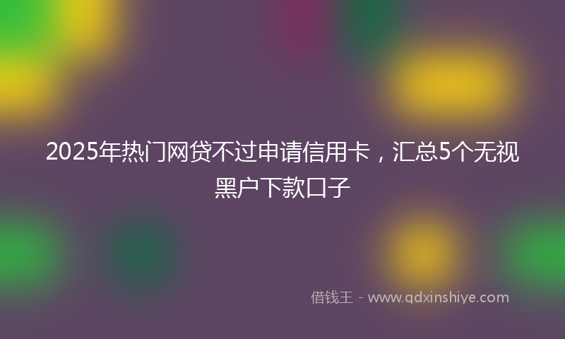 2025年热门网贷不过申请信用卡，汇总5个无视黑户下款口子