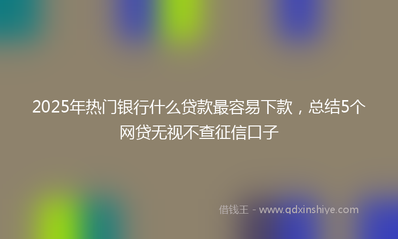 2025年热门银行什么贷款最容易下款，总结5个网贷无视不查征信口子