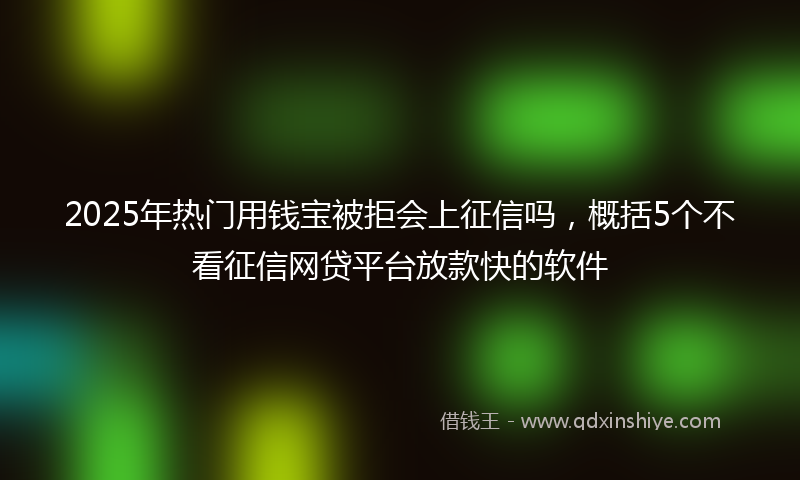 2025年热门用钱宝被拒会上征信吗，概括5个不看征信网贷平台放款快的软件