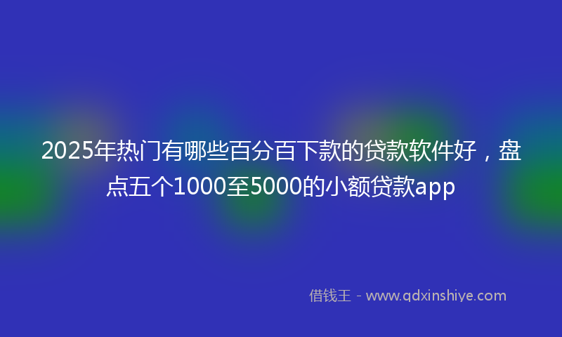 2025年热门有哪些百分百下款的贷款软件好，盘点五个1000至5000的小额贷款app