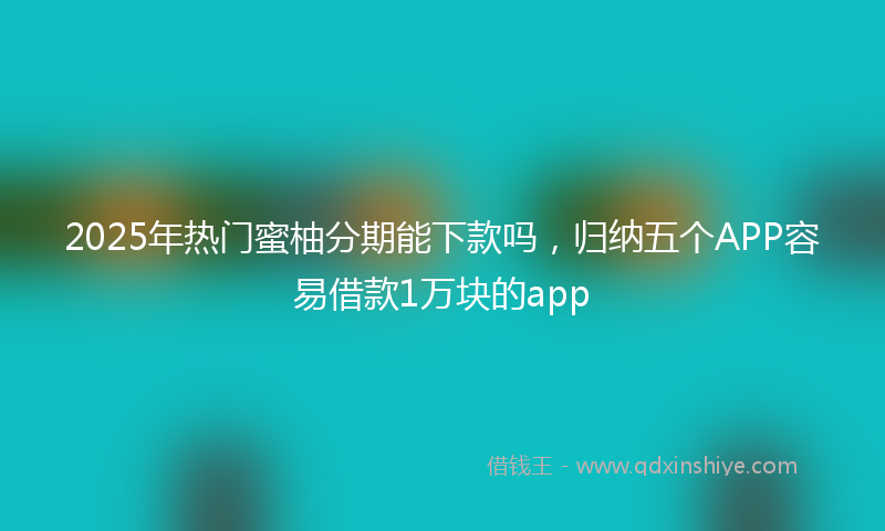 2025年热门蜜柚分期能下款吗，归纳五个APP容易借款1万块的app