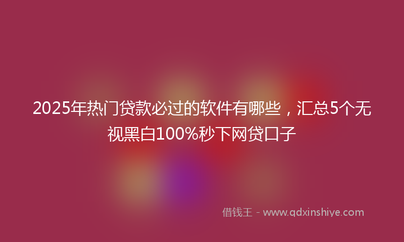 2025年热门贷款必过的软件有哪些，汇总5个无视黑白100%秒下网贷口子