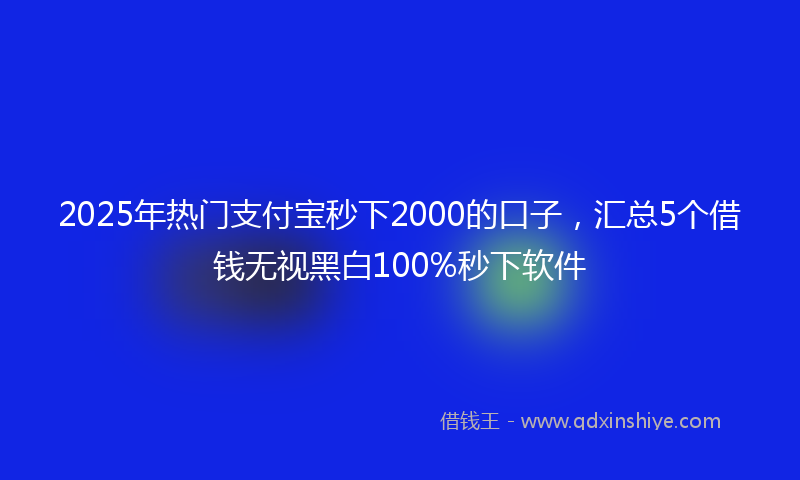 2025年热门支付宝秒下2000的口子，汇总5个借钱无视黑白100%秒下软件