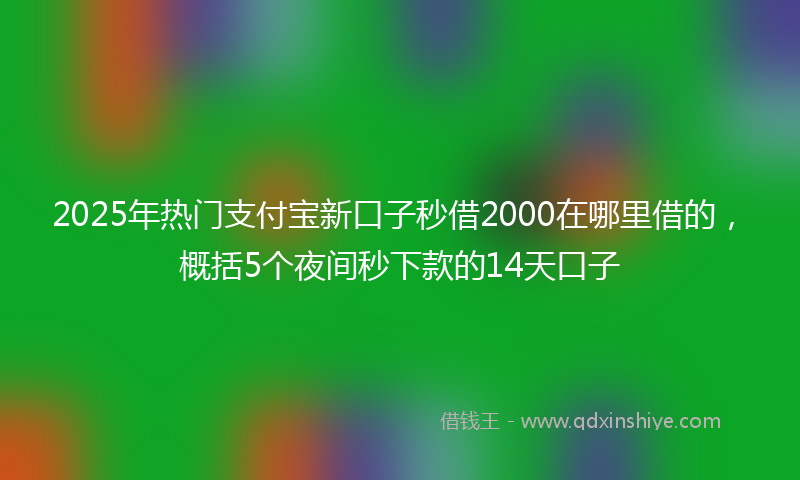 2025年热门支付宝新口子秒借2000在哪里借的，概括5个夜间秒下款的14天口子
