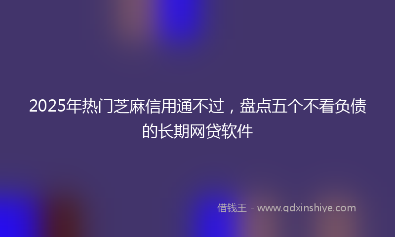 2025年热门芝麻信用通不过，盘点五个不看负债的长期网贷软件