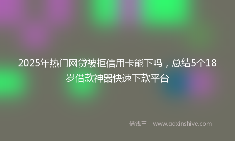 2025年热门网贷被拒信用卡能下吗，总结5个18岁借款神器快速下款平台