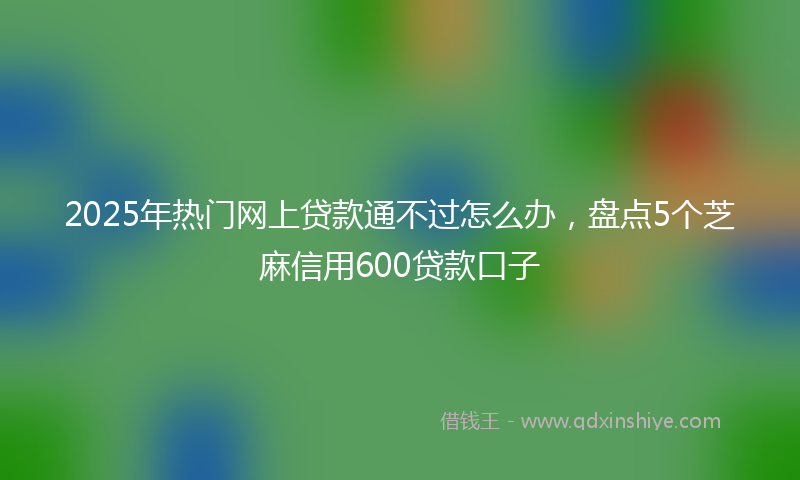 2025年热门网上贷款通不过怎么办，盘点5个芝麻信用600贷款口子