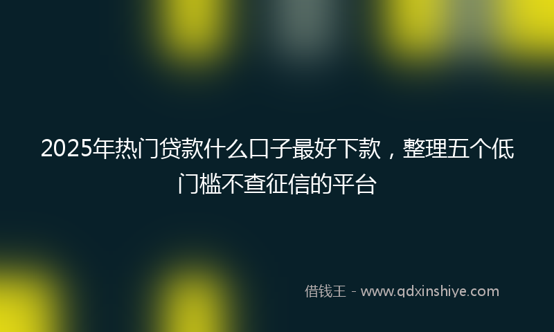 2025年热门贷款什么口子最好下款，整理五个低门槛不查征信的平台