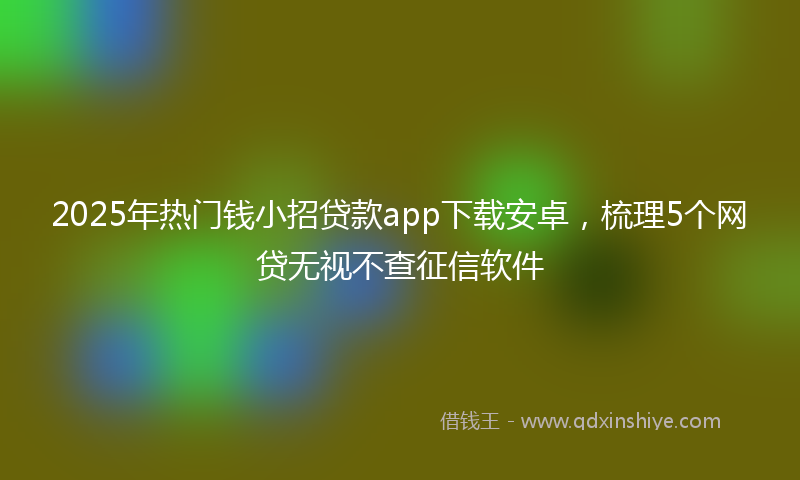 2025年热门钱小招贷款app下载安卓，梳理5个网贷无视不查征信软件