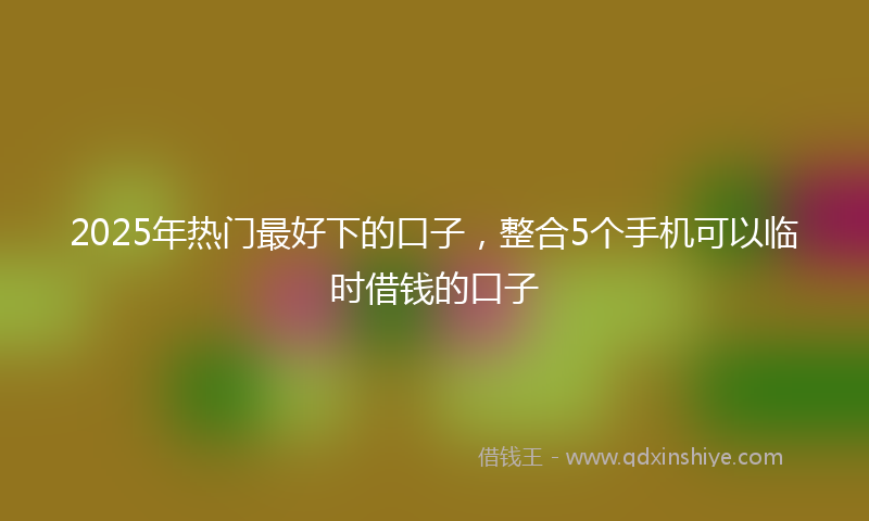 2025年热门最好下的口子，整合5个手机可以临时借钱的口子