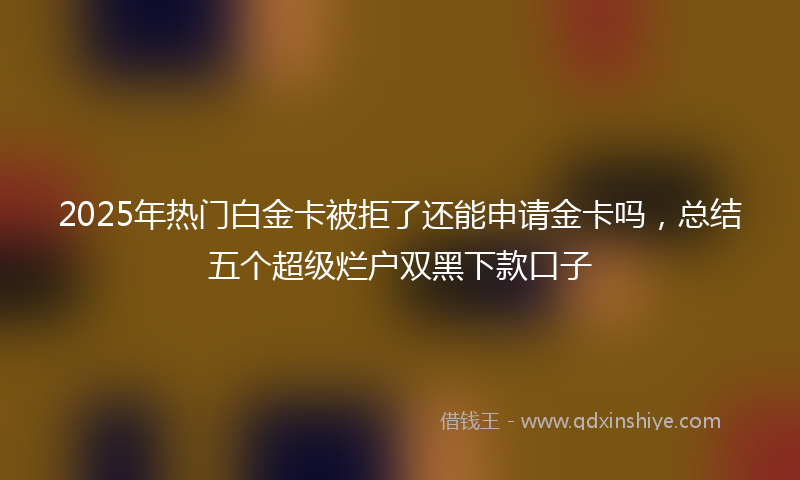 2025年热门白金卡被拒了还能申请金卡吗，总结五个超级烂户双黑下款口子