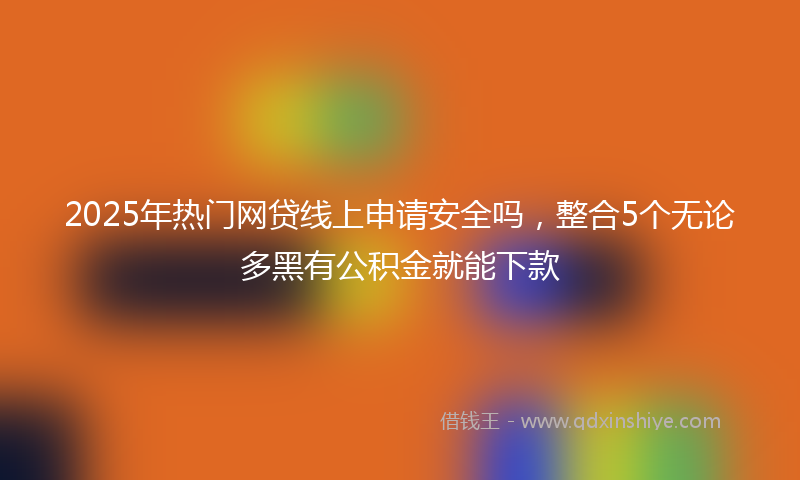 2025年热门网贷线上申请安全吗，整合5个无论多黑有公积金就能下款